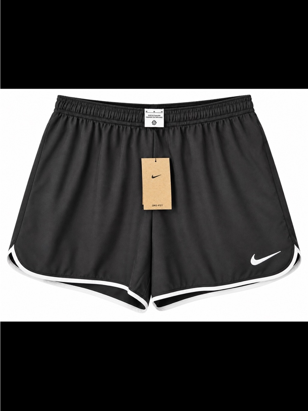 Nike Women’s Black Athletic Shorts with White Trim